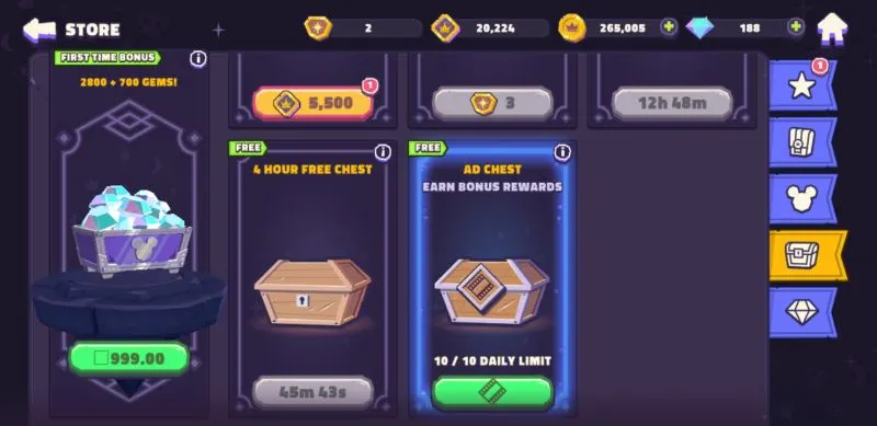 disney sorcerer's arena free chests and and boosts