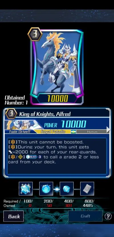 king of knights, alfred vanguard zero