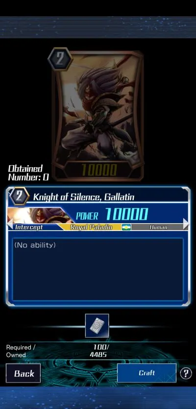knight of silence, gallatin vanguard zero