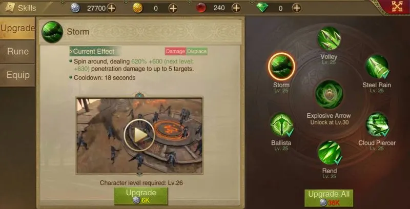 how to upgrade skills in saga of sultans