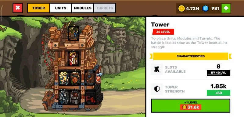 towerlands tower upgrades