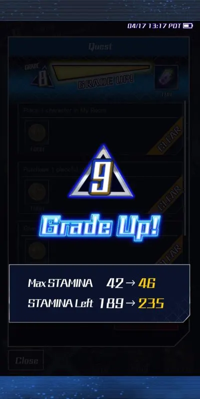 vanguard zero stamina