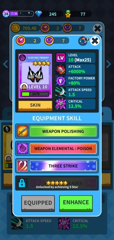 how to enhance equipment in hero factory