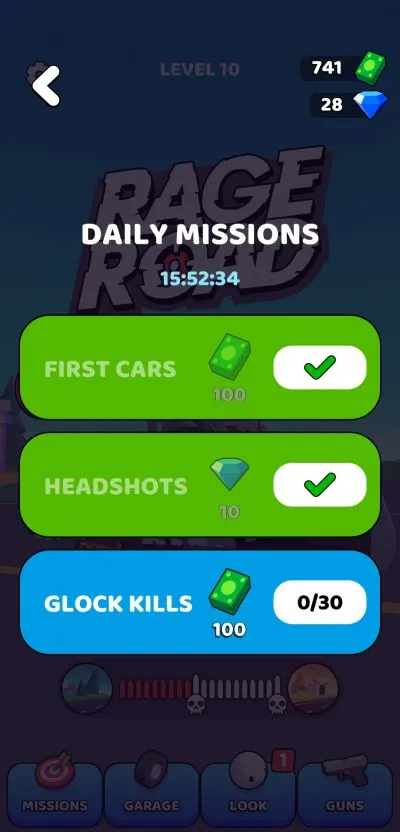 rage road daily missions