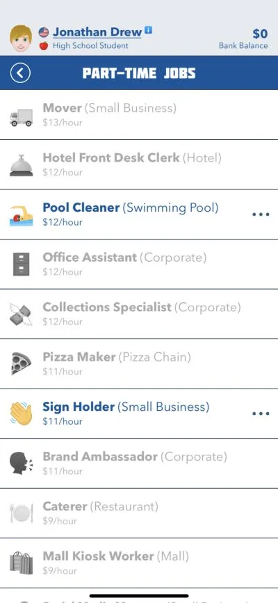 part-time jobs in bitlife