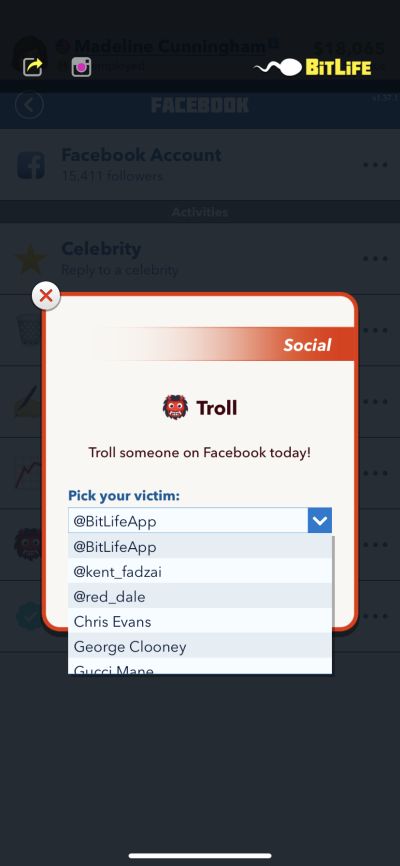 how to troll people on social media in bitlife