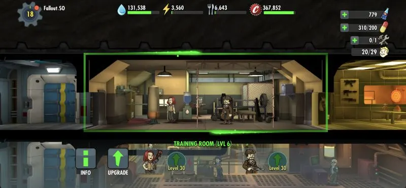 fallout shelter online training room
