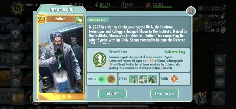 father fallout shelter online