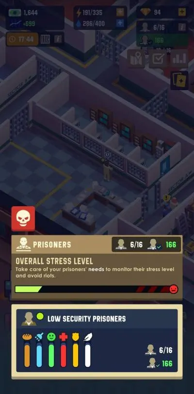 prisoners stress level in prison empire tycoon