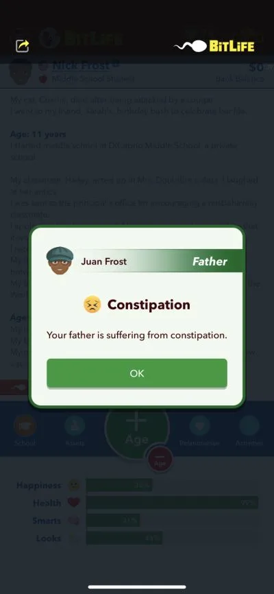 constipation in bitlife