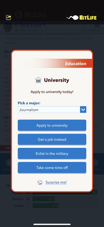 journalism course in bitlife