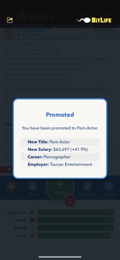 porn actor promotion in bitlife