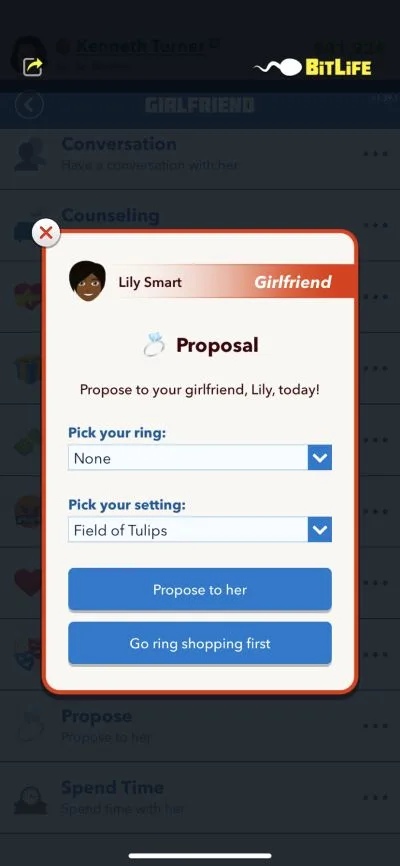 proposal in bitlife
