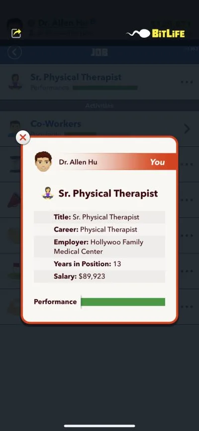how to become a physical therapist in bitlife