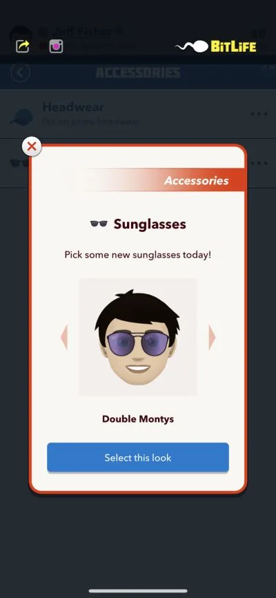 sunglasses in bitlife