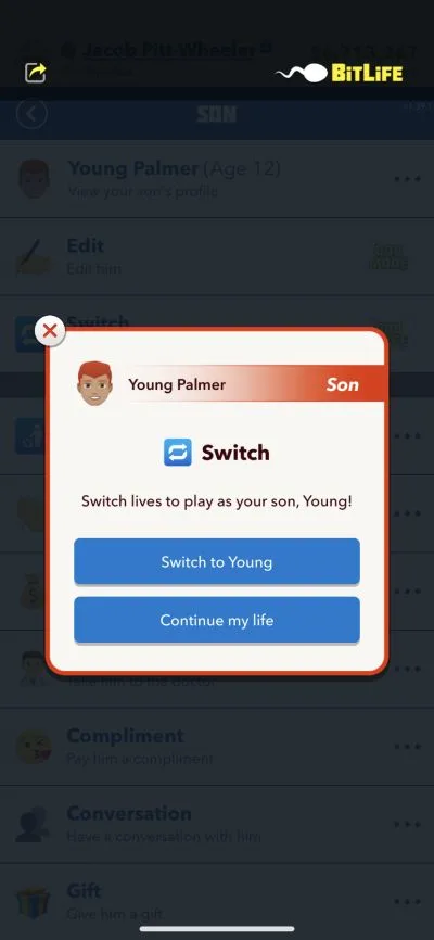 how to switch lives in bitlife