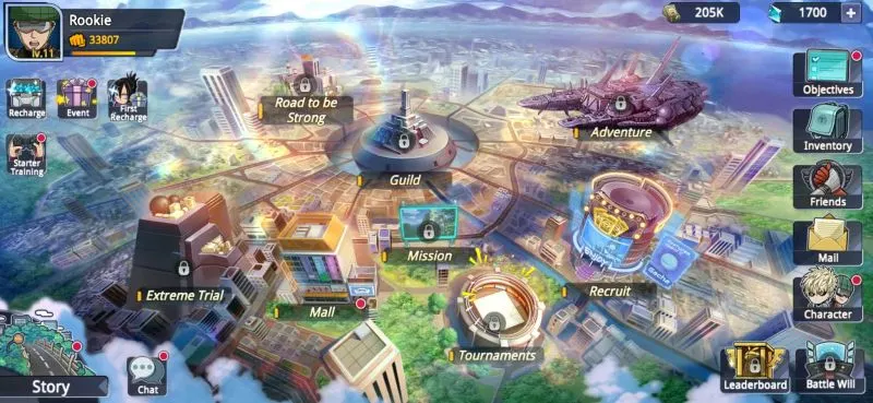 one punch man road to hero 2.0 city map