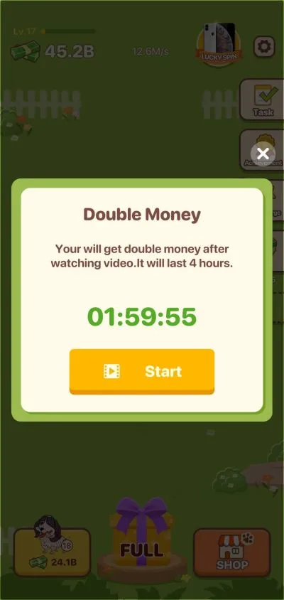 puppy town double money power-up