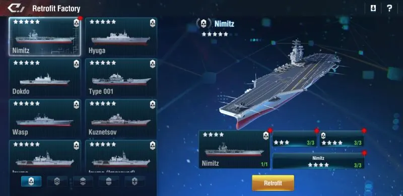 how to upgrade ships in warship legend