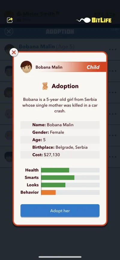 how to adopt a child in bitlife