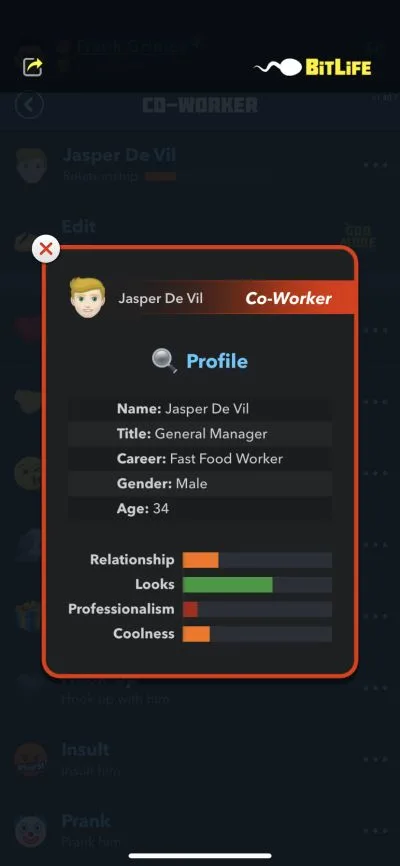 bitlife co-worker profile