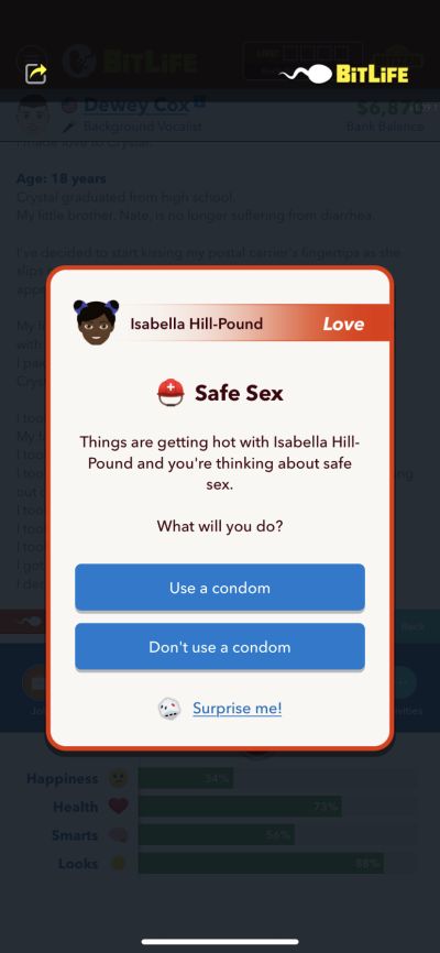 bitlife safe sex