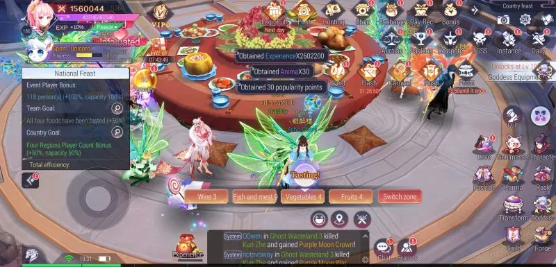 goddess mua daily dungeons and events