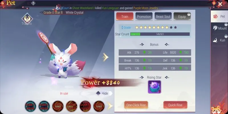 how to upgrade hero in goddess mua