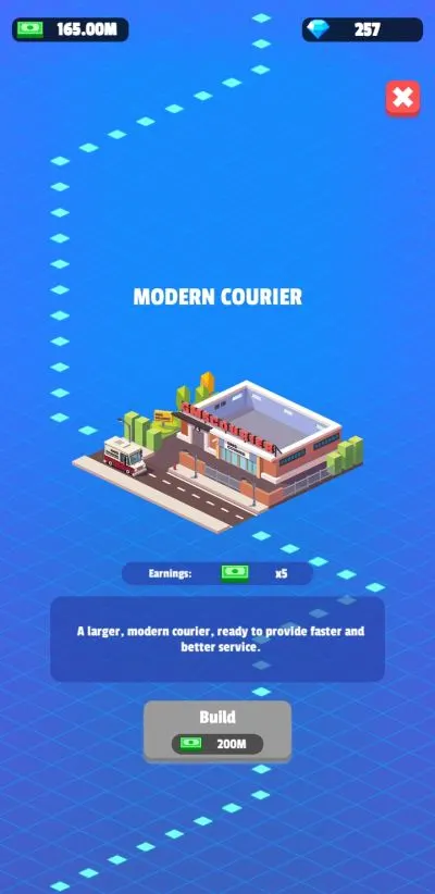 idle courier tycoon facilities