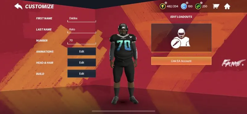 character customization in madden nfl 21 mobile