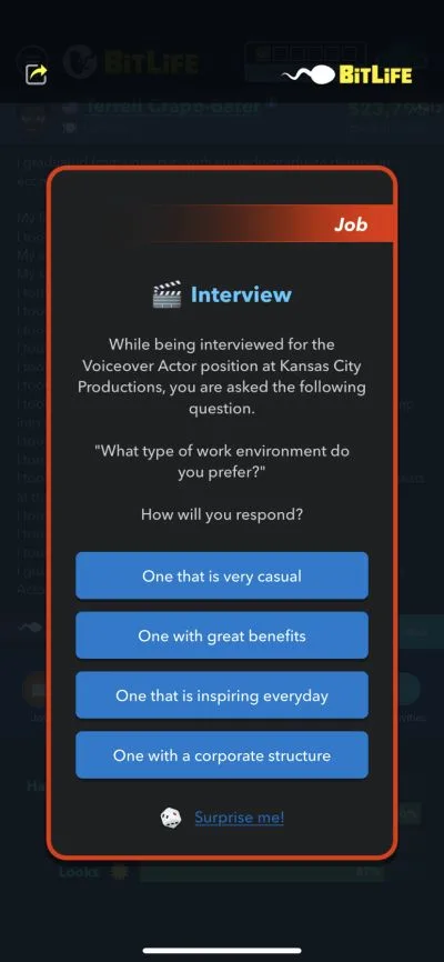 job interview in bitlife