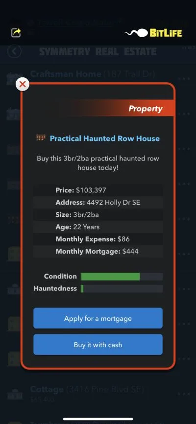 bitlife practical haunted row house