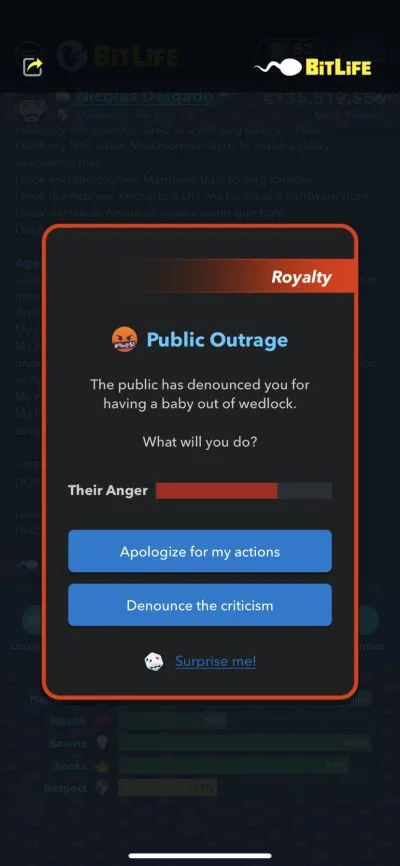 public outrage in bitlife