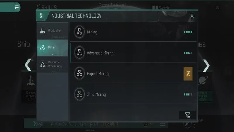 eve echoes industrial tech mining skills