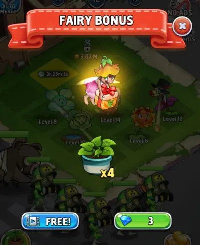 merge plants fairy bonus