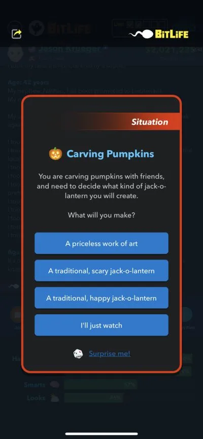 how to carve pumpkin in bitlife