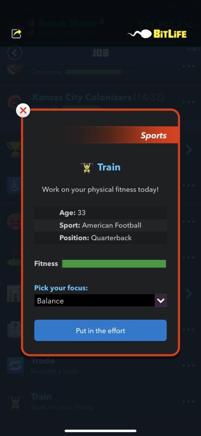 physical fitness in bitlife