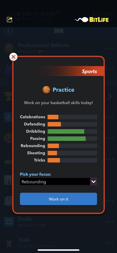 улучшение баскетбольных навыков в bitlife