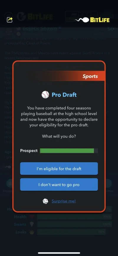 bitlife pro draft