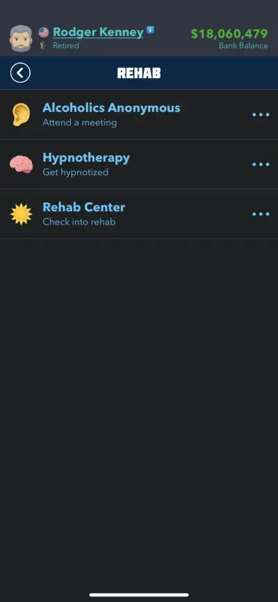 how to go to rehab in bitlife