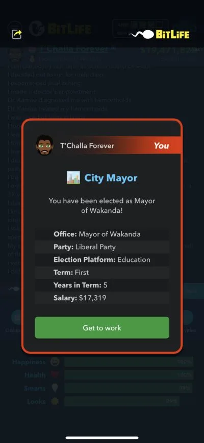 how to become a city major in bitlife