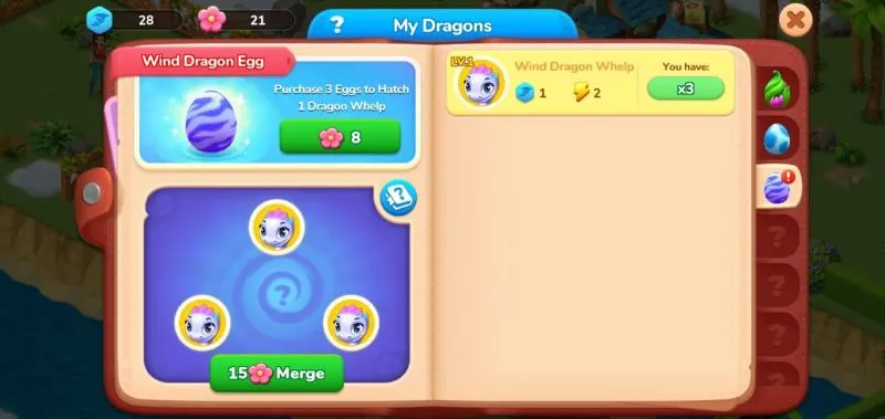 dragon collection in dragonscapes adventure