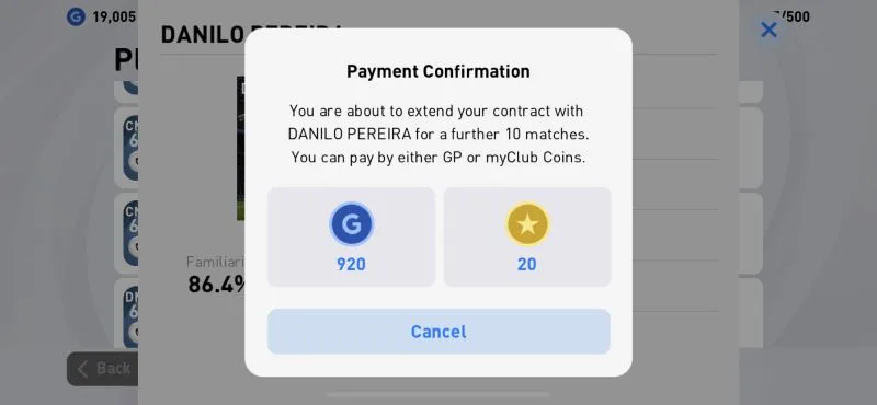 efootball pes 2021 contract extension