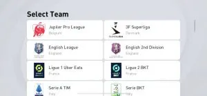 efootball pes 2021 team selection