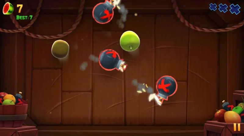 fruits and bombs in fruit ninja 2
