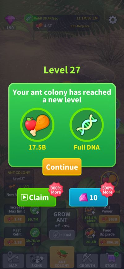 how to level up the colony in little ant colony