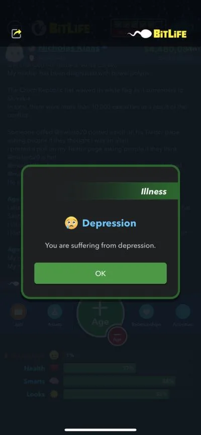 depression in bitlife