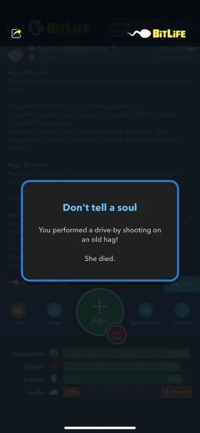 bitlife drive-by shooting