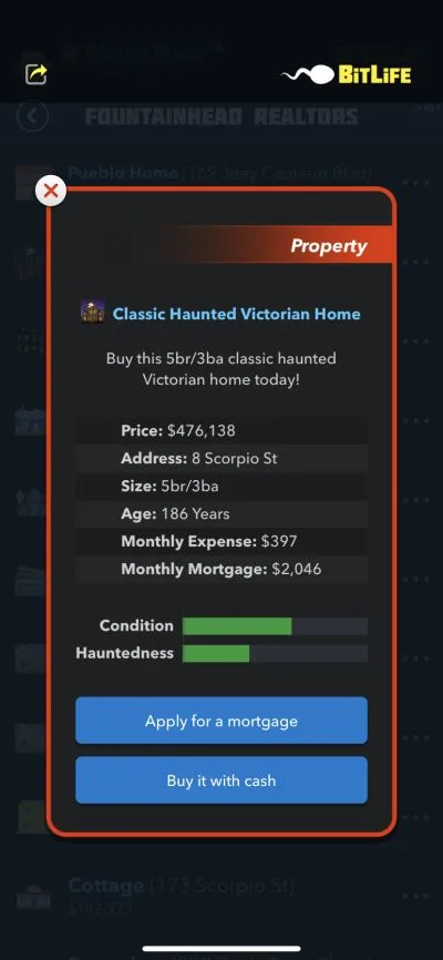 home purchase in bitlife