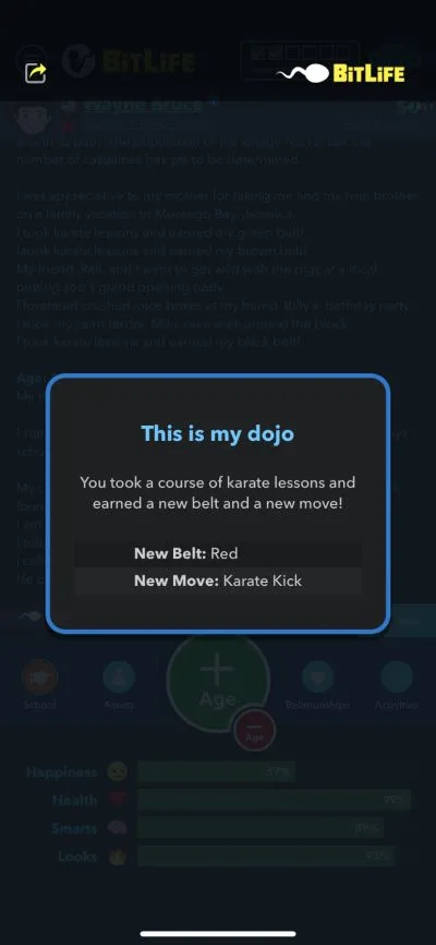 how to earn two karate black belts in bitlife